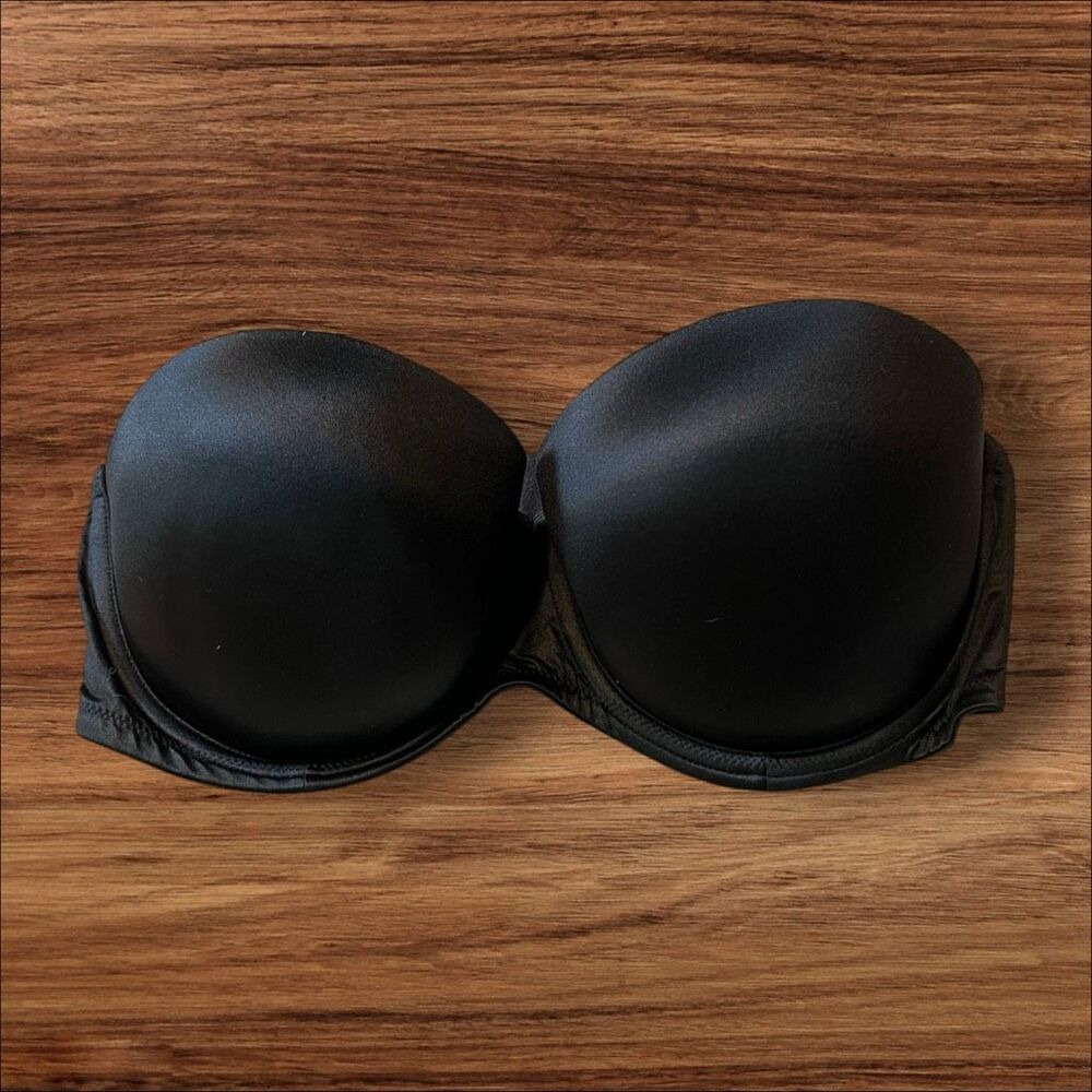 Black Convertible Strapless Underwire Bra No Straps Size 36D